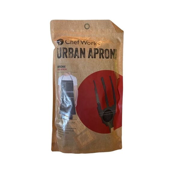 Chef Works AB041-BLK Bronx Bib Apron Black NWT 34”L x 30” W - Picture 1 of 7